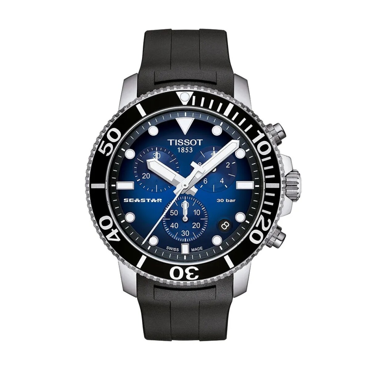 Reloj Tissot Seastar 1000 Chronograph T1204171704100 Correa De Cuero Para Hombre 