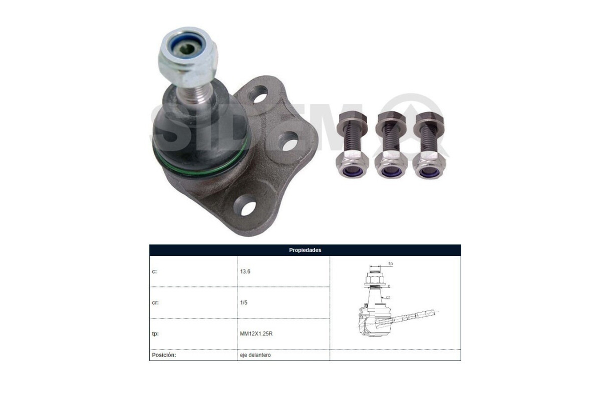 Rotula Fiat Palio/Mobi Esay Fire/Uno Way / Uno Evo Modelo Nuevo / Uno Attractive/Strada/Siena 97-25 Der/Izq Rotula Fiat Palio/Mobi Esay Fire/Uno Way / Uno Evo Modelo Nuevo / Uno Attractive/Strada/Siena 97-25 Der/Izq