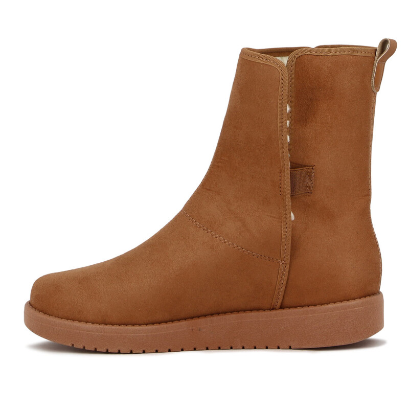 Moleca Bota Gamuza Camel-blanco