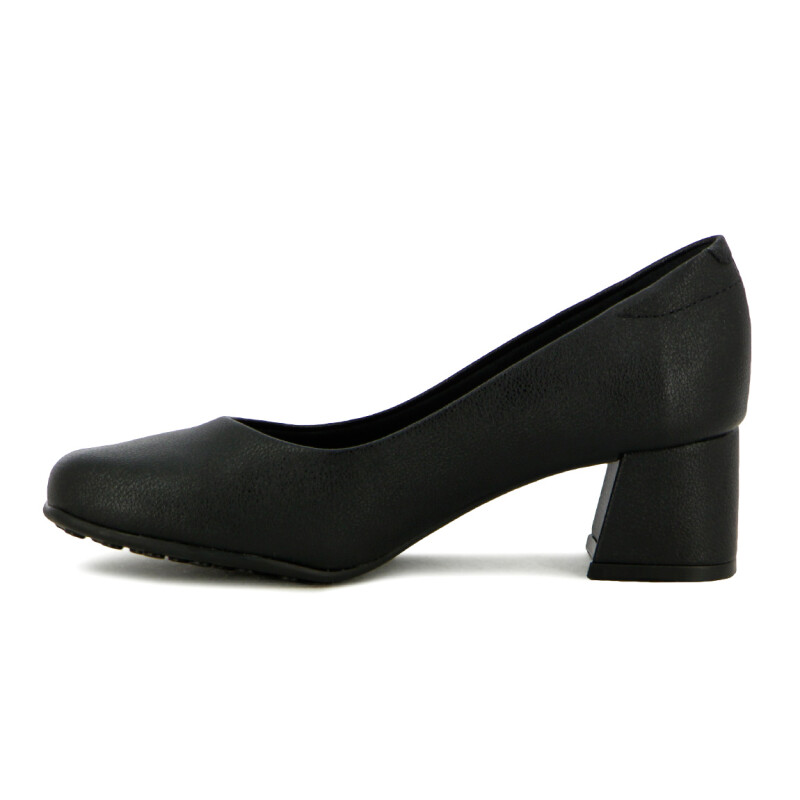 Modare Zapato De Dama Napa Taco Cuadrado Bajo P/ Redonda Negro