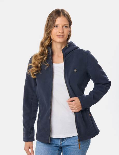 CAMPERA POLAR CON CAPUCHA Azul
