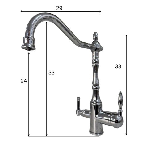 Purificador Bajo Mesada con Grifo de 3 VÍAS Vintage Plata con Ecofast
