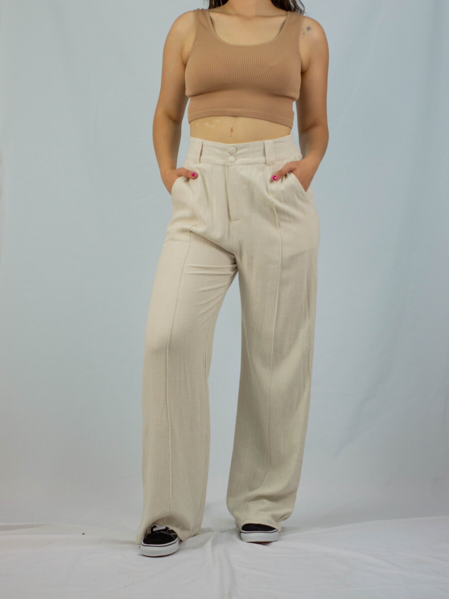 Pantalon Lino Slowly - Off White 