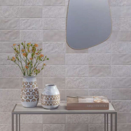 Ceramica Terracota Flores Decorado Mate 10X20Cm Pared GAMAS DE MARRON
