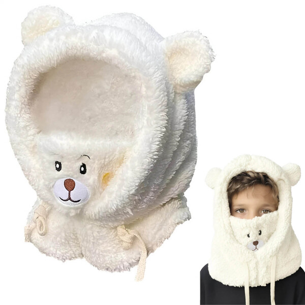 Gorro Pasa Montañas Corderito Orejas Frio Invierno Termico Variante Color Blanco