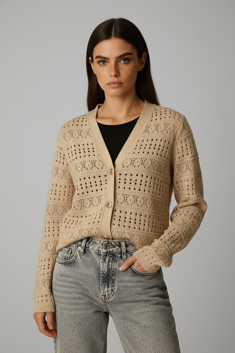Cardigan Beanie Beige
