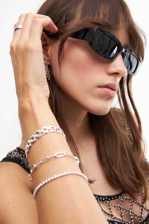 Set de pulseras plateado