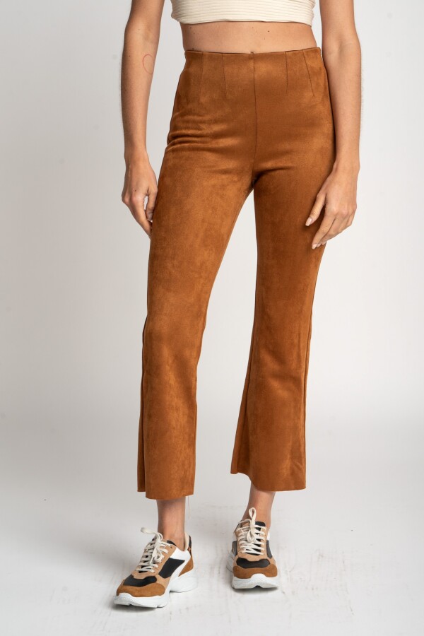 Pantalon Gamuza Cuero Vegano Camel