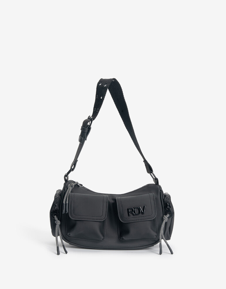 City Engomado Cartera Formato Baguette Rue Du Voyage - Negro