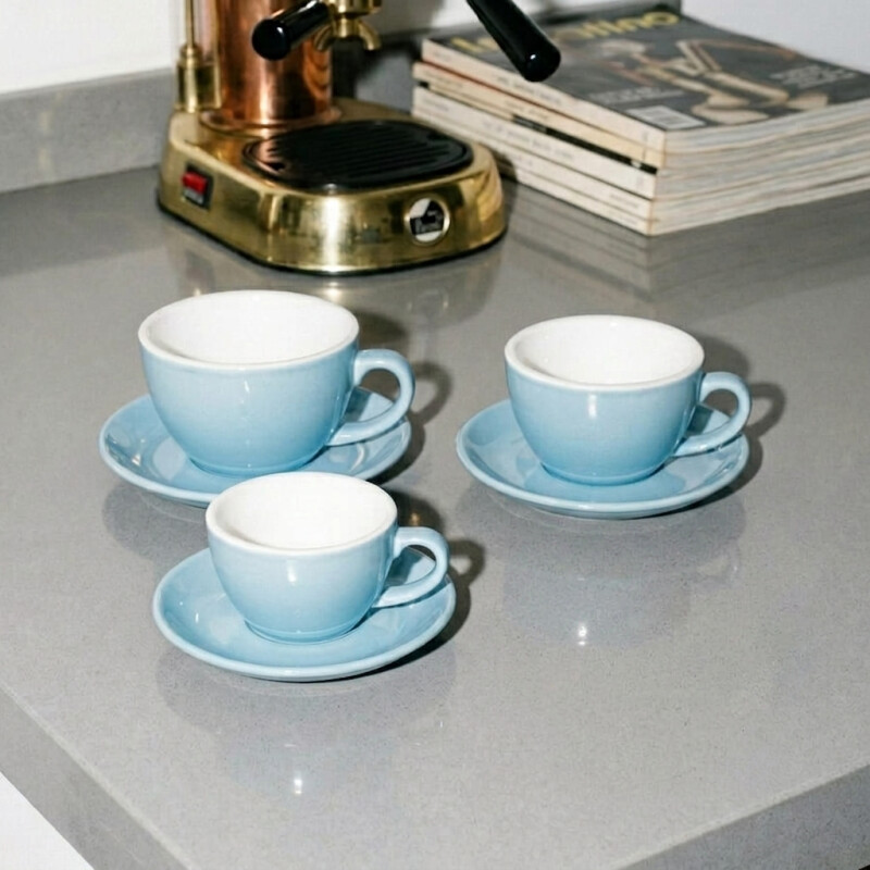 Taza cerámica Milán 250ml Celeste