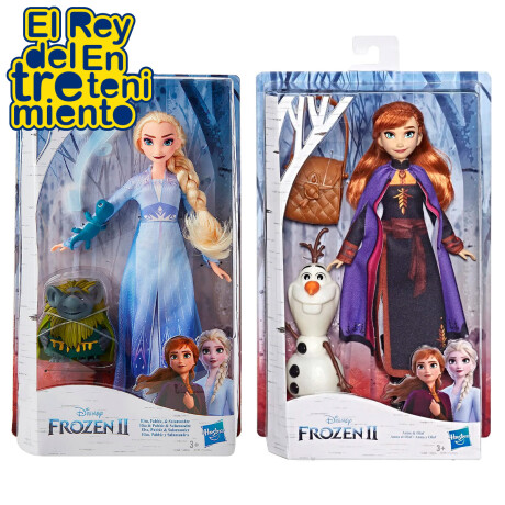 Disney Frozen Muñeca Elsa O Anna + Figura Olaf Pabbie Elsa