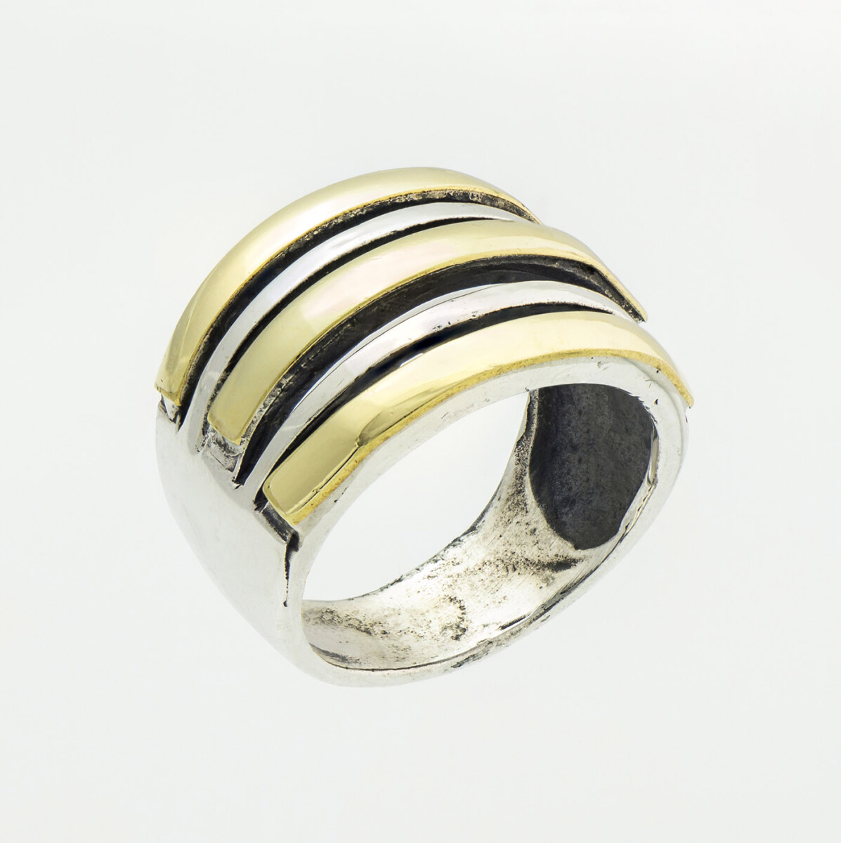Anillo de plata 925 y double en oro 18k. 