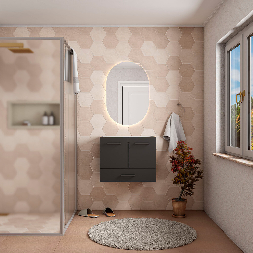 MUEBLE BAÑO MODELO MANACA NEGRO SIN TAPA - 60 CM Mueble Baño Modelo Manaca Negro Sin Tapa - 60 Cm