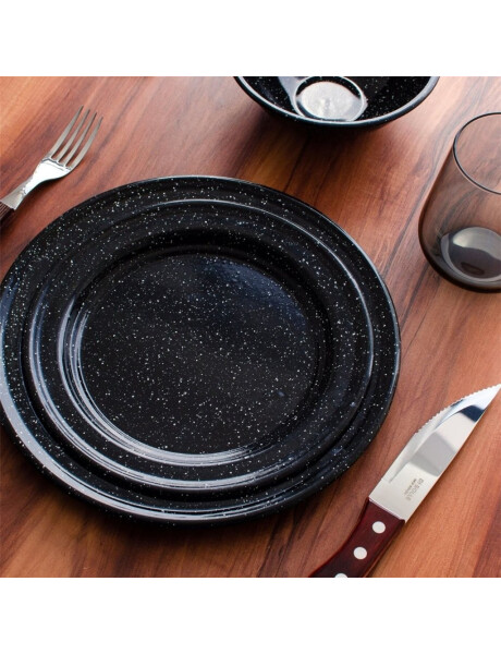 PLATO LLANO 26CM ACERO VITRIFICADO NEGRO CINSA PLATO LLANO 26CM ACERO VITRIFICADO NEGRO CINSA