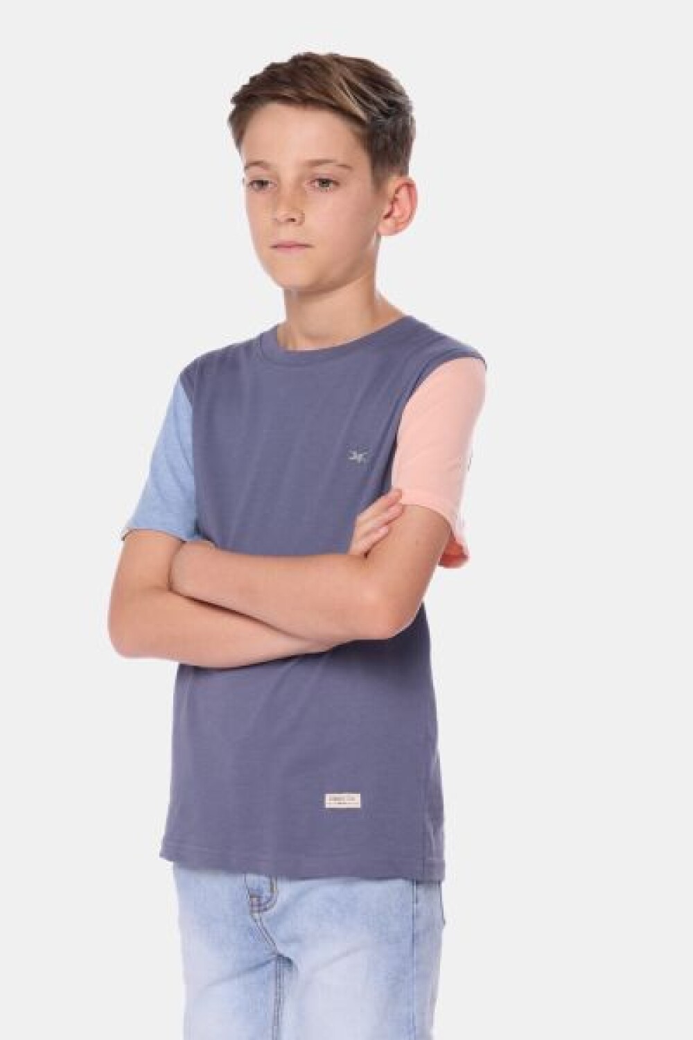 REMERA LISA COMBINADA Lila