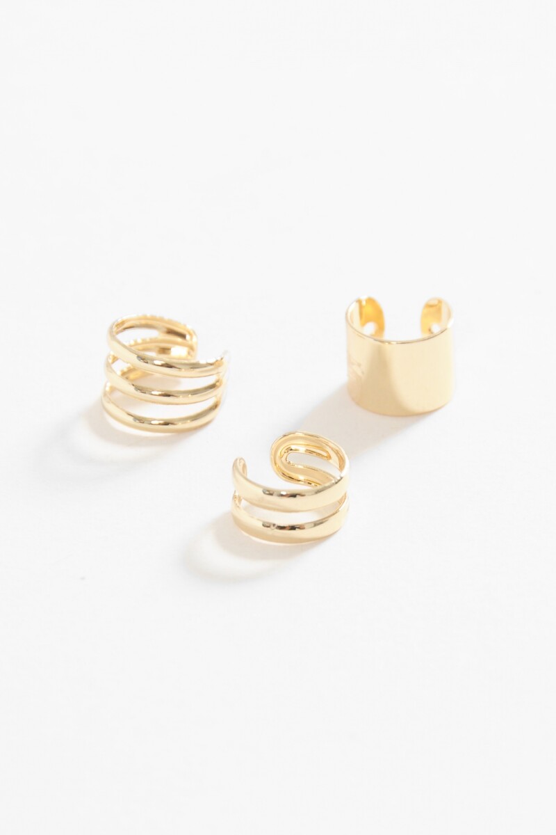 Set 3 earcuff vueltas dorado