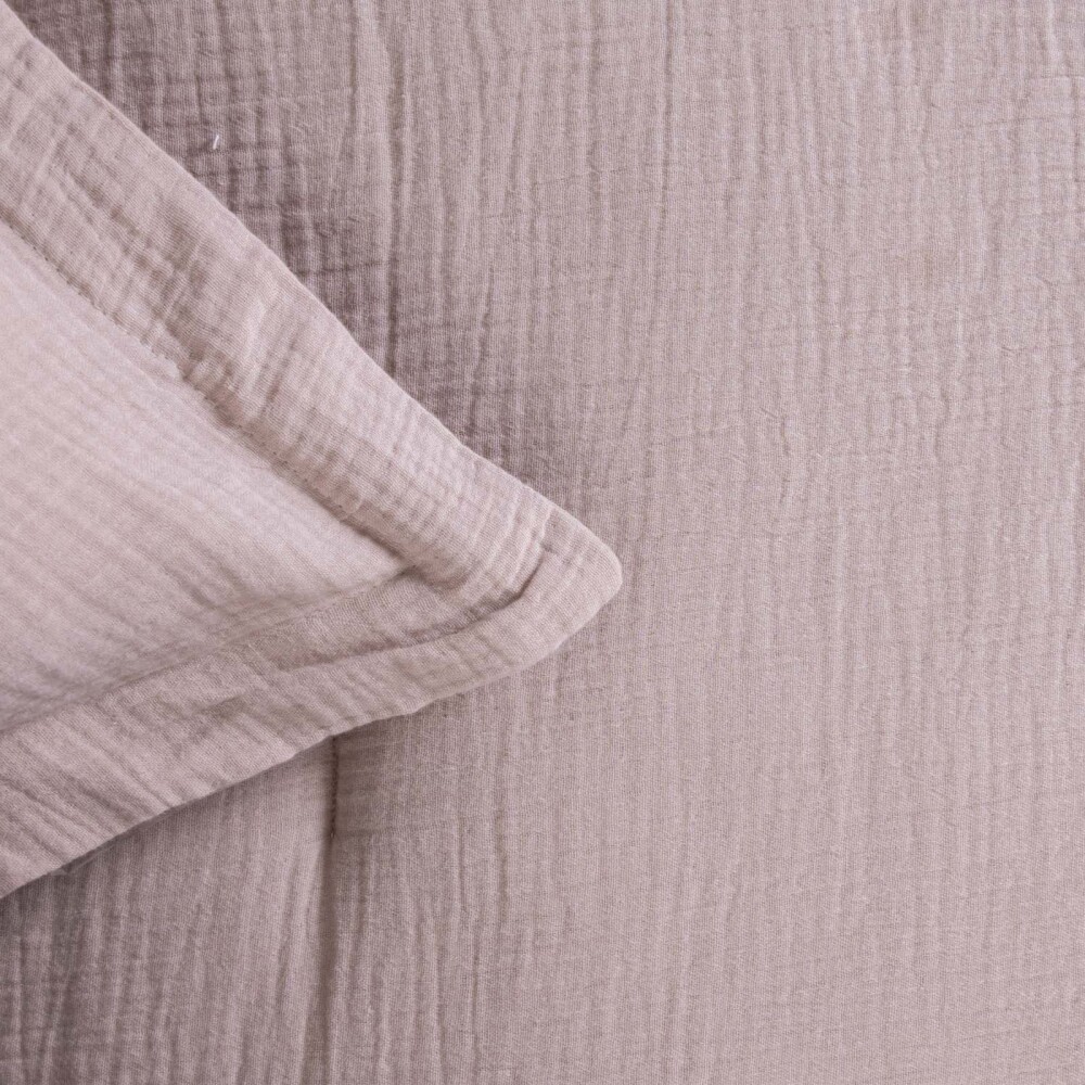 SET DE ACOLCHADO 1 1/2 PLAZA ALGODON-Y-POLIESTER NATURAL-BEIGE COTTON GAUZE ARENA