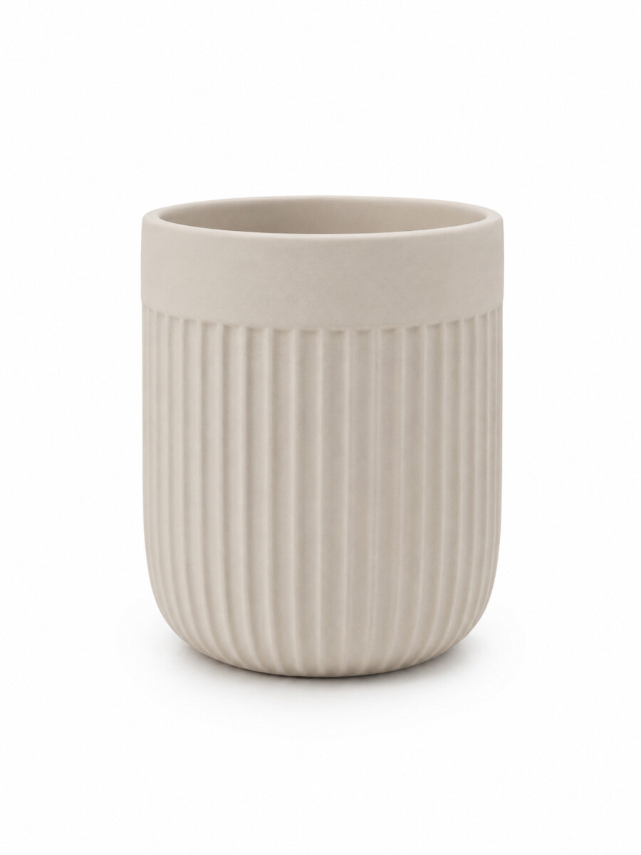 MACETA DECORATIVA CURVA - CREMA 