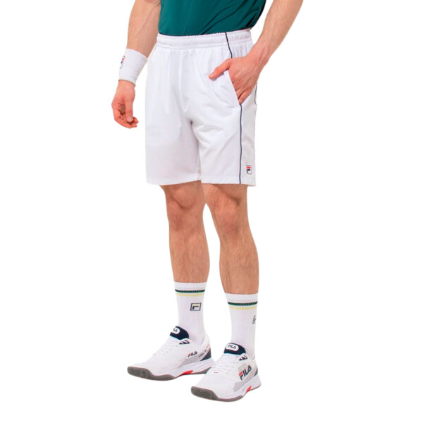 FILA Match 8" Bermuda de tenis para hombre - Blanco/Marino Blanco-Marino