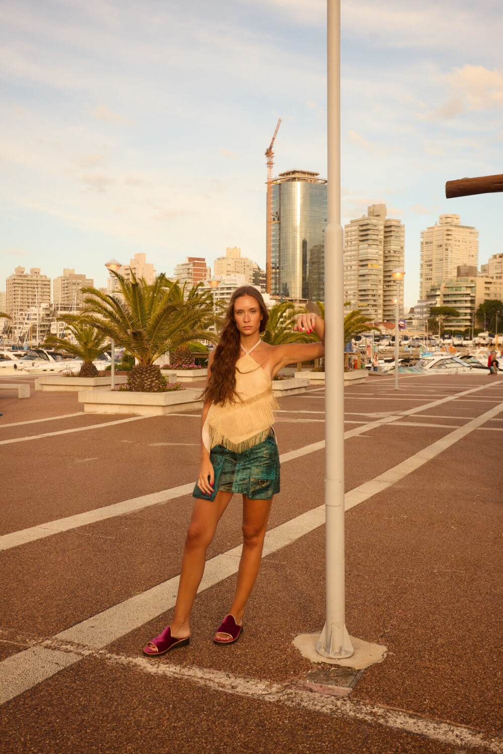 Top Rombo Raphia Ocre