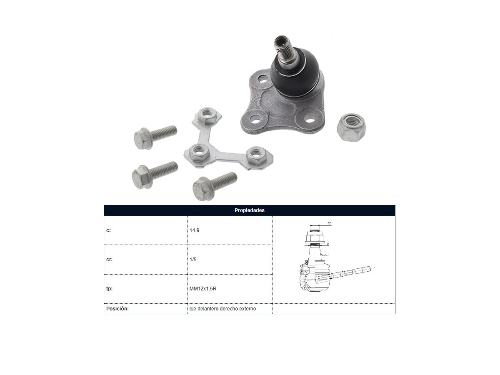 Rotula Del Audi A3, Volks Golf/Bora 96-25 Der 