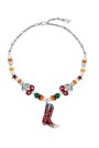 Summer Boot Necklace Plata