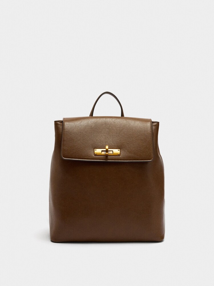 Mochila Con Cierre Giratorio camel