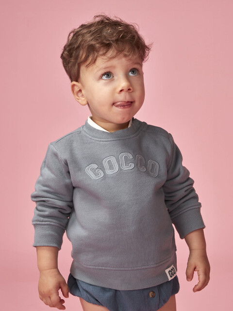 Sudadera Con Parche Azulado