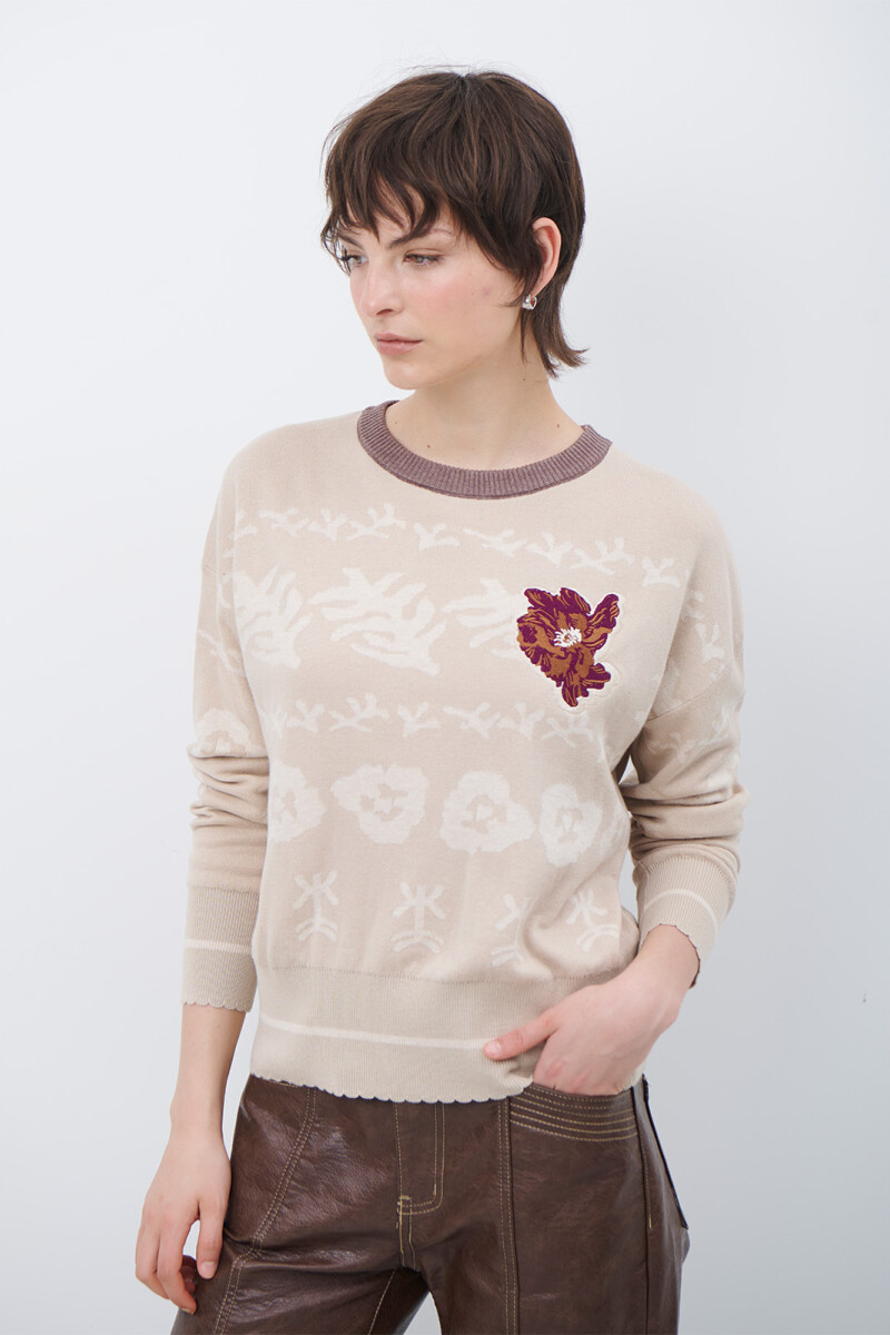 BUZO FLOR FLOR BEIGE