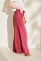 PANTALON WIDE XL LINEN SS27 Bordo