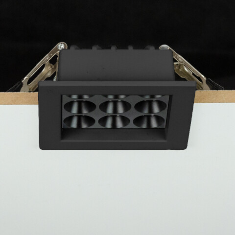 Downlight LED cuadrado ROMA 1 mód. negro 12W 3000K MN0121