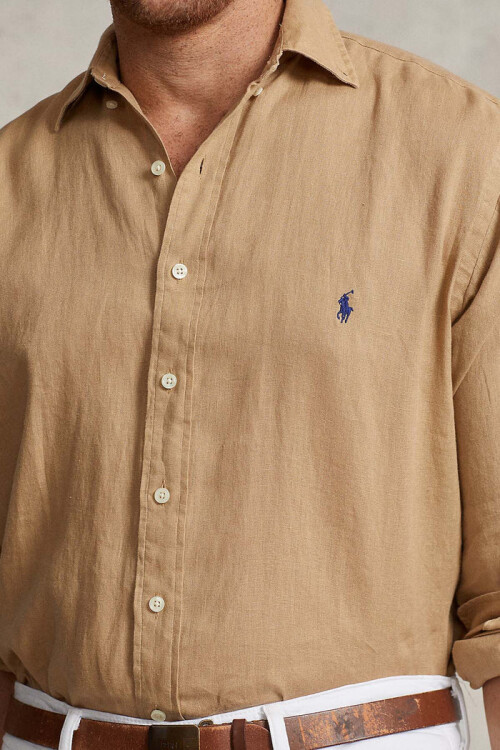 Camisa Lino Polo Ralph Lauren Kaki