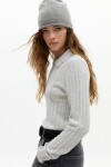Sweter Polo Peter Cotton Cashmere Gris Claro