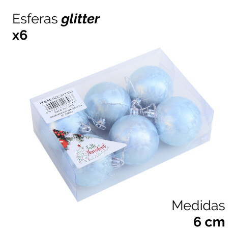 Esferas Color Pastel Celeste X6 Unidades 6cm Esferas Color Pastel Celeste X6 Unidades 6cm