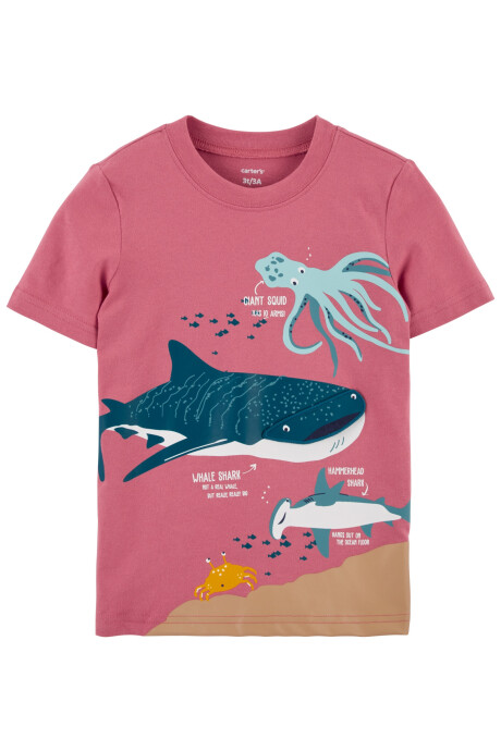 Remera de jersey manga corta estampa animales marinos 0