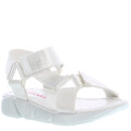 Sandalias de Niña MINI Miss Carol GRETA con cintas y velcro Blanco