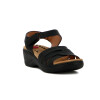 Wonder Sandalia Dama Confort Tiras Cruzadas C/ Pulsera Y Velcro Negro-negro