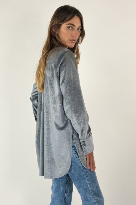 CAMISA VELVET ORNELLA Gris Con Brillo