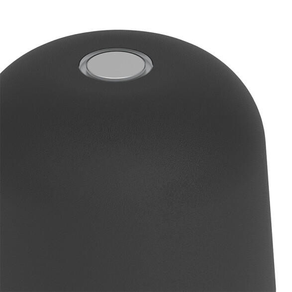 Lámpara de mesa LED inalámb. tipo hongo negra IP54 EG1070