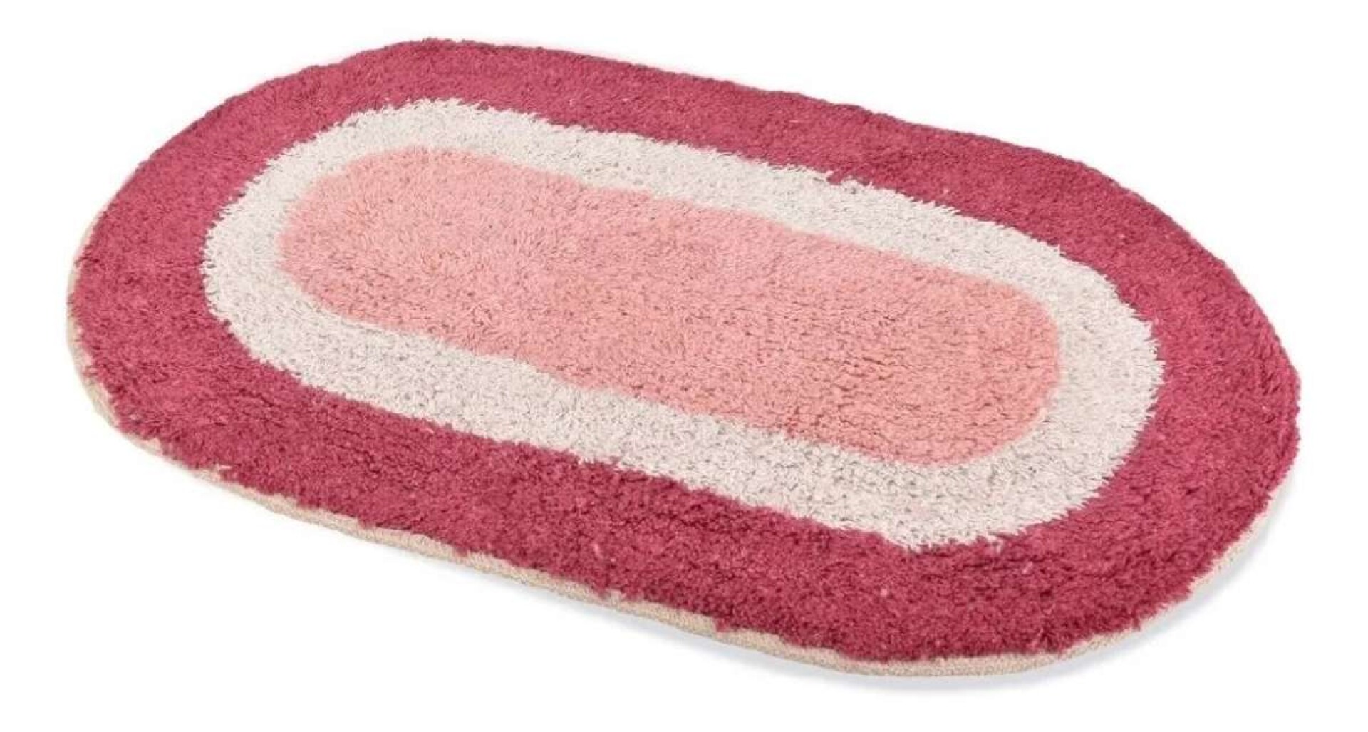 Alfombra Baño Ovalada 100% Algodón 40x60 - Rosa combinado 