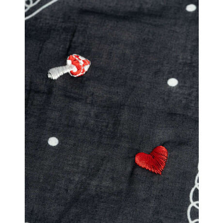 Pañuelo De Algodon Estampado Negro