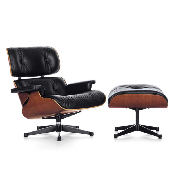 BUTACA CUERO - CHARLES EAMES - CON APOYA PIE - NEGRO BUTACA CUERO - CHARLES EAMES - CON APOYA PIE - NEGRO