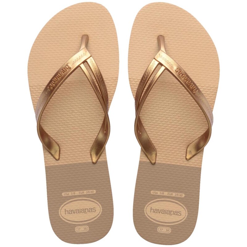 Sandalias Havaianas Elegance Print Grafito Dorado