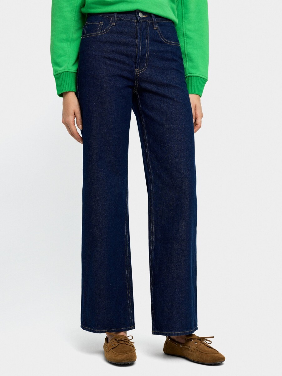 Pantalón Vaquero Recto De 100% Algodón azul