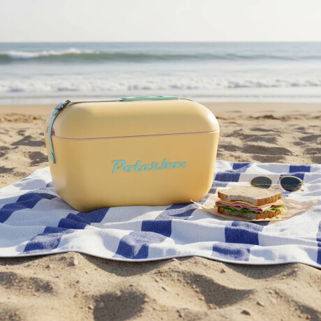 Conservadora Térmica Retro 12L Polarbox Playa Camping Viajes Amarillo/verde Agua