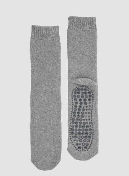 Medias de algodon con antideslizante en planta Gris melange