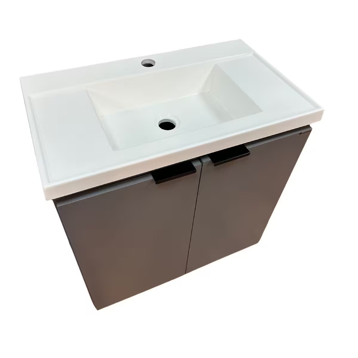 Mueble De Baño Suspendido Aster Gris 60cm Con Bacha De Resina 