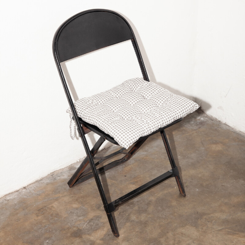 Almohadón para silla cuadros gris