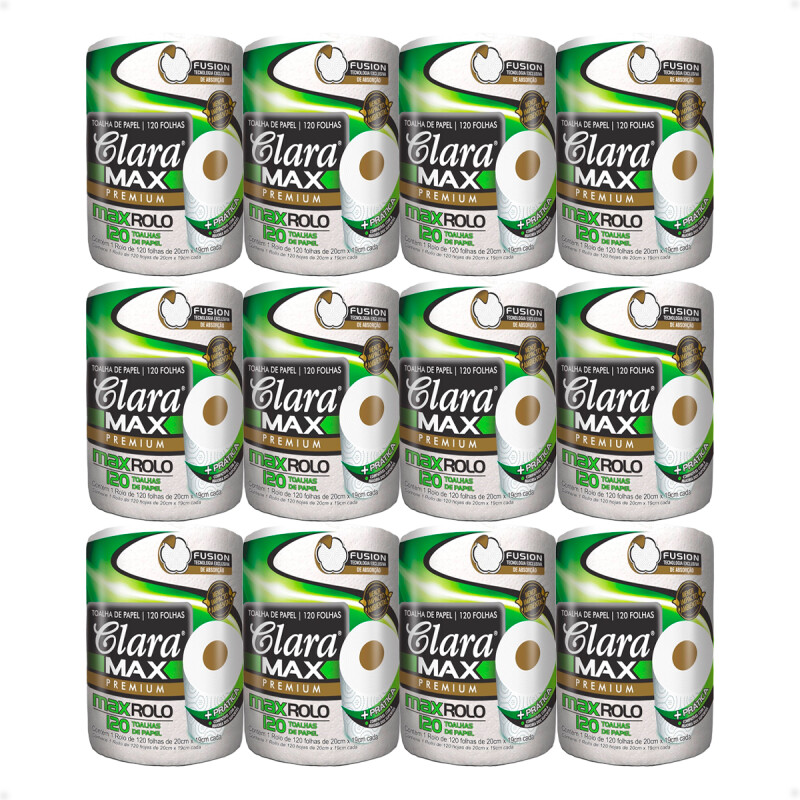 Papel Toalla Cocina Clara Max Rollo X 120 Toallas X12