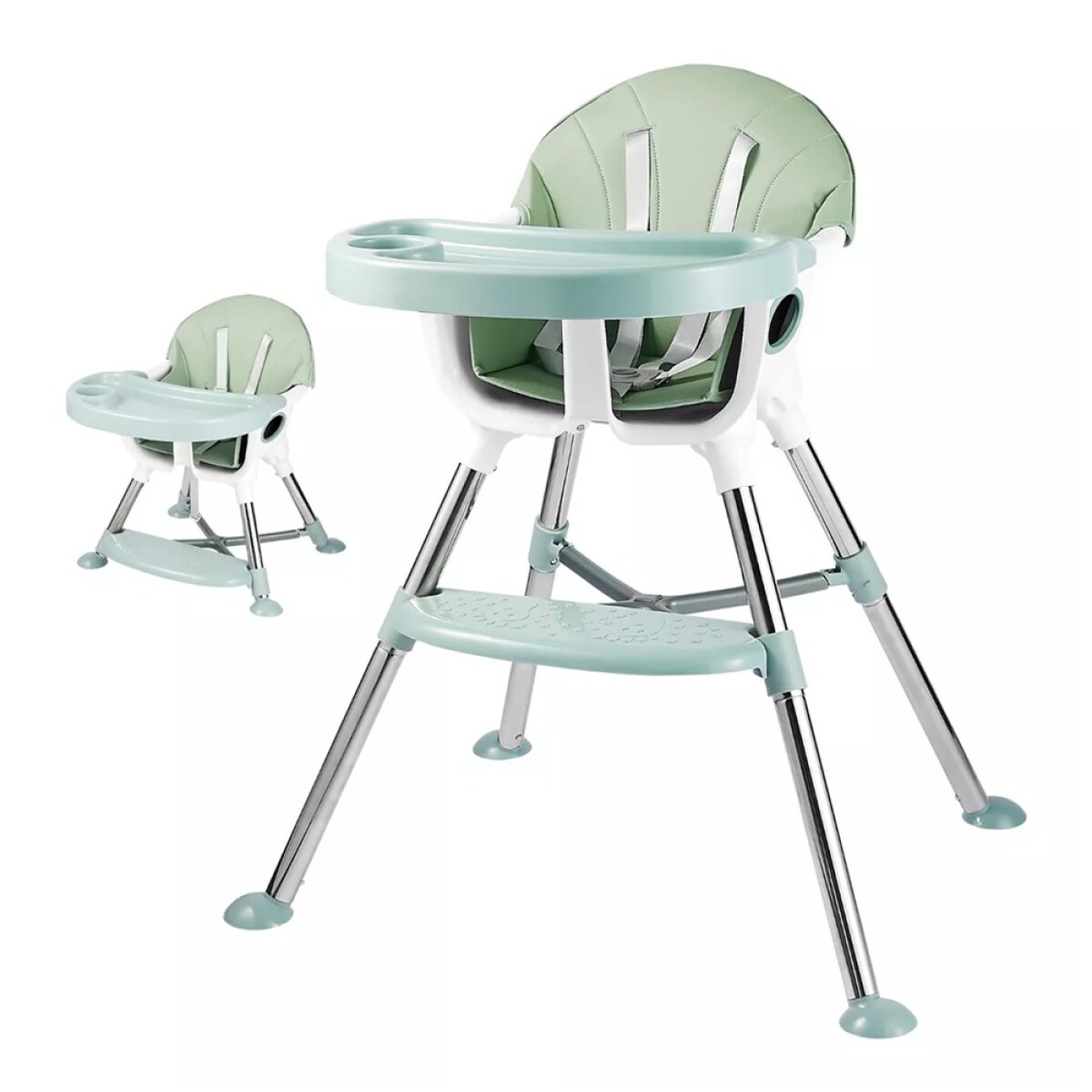 Silla Alta de Comer para Bebé Portable con Altura Ajustable - Gris 